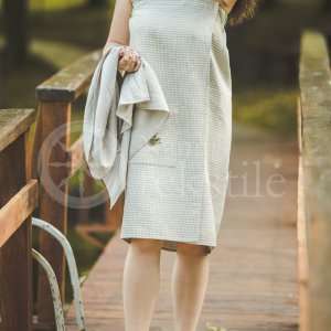 Linen women's sauna apron ,,Waffle"